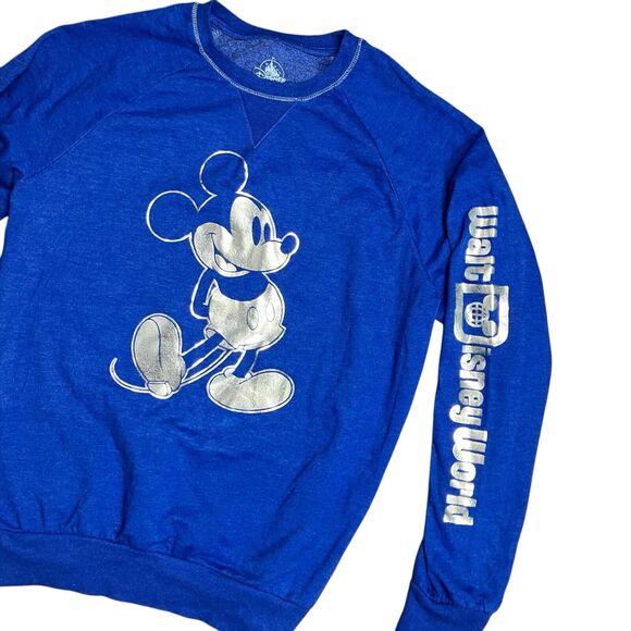 Disney Other - Disney World Sweatshirt Adult M Blue Parks Mickey Mouse Silver Family Matching